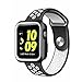 Produktbild LEEHUR- Apple Watch Armband 42mm, Serie 1/2 Sport Armbanduhr Silikonarmband Ersatzarmband Armband für Apple iWatch / Apple Uhr Nike + (42mm, Weiß&Schwarz)