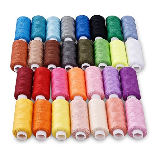 Candora® Nähgarn auf Spulen, Polyester, 30 Farben, 229 m je Spule, für alle Zwecke geeignet, 30pcs - 2