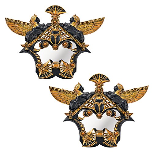 Design Toscano Tempel von Karnak, Gespiegelte Wandskulptur - 2er-Set