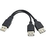 SmartEra® 20CM USB 2.0 Una spina maschio di 2 Dual USB Un cavo di prolunga adattatore femmina Jack sdoppiatore Hub