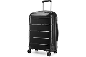 KONO Hartschalenkoffer Koffer Trolley Reisekoffer mit 4 Rollen TSA Schloss und YKK Reißverlüsse Polypropylen Rollkoffer