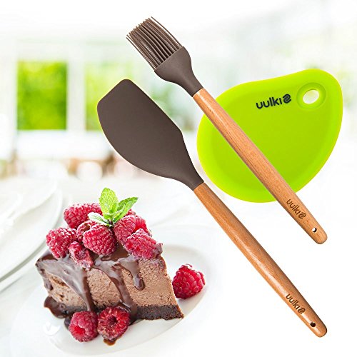 Happy Pastry Chef 3-teiliges Backset von Uulki: Set mit Teigschaber – Teigschaberkarte – Backpinsel silikon - 6