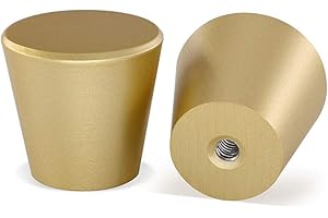 LONTAN 10 Furniture Knobs Gold Cabinet Handles Gold Metal Drawer Knobs Gold Cabinet Knobs Door Knobs Wardrobe Pull Handles Furniture Handle Knob for Cabinet