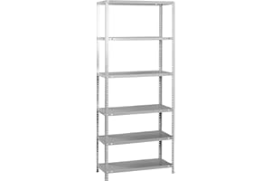 Simon Rack Estanterias Metalicas 2000x800x400 mm, 6 Baldas Metalica, 100 kg de Punto Flexión, Estanterias Almacenaje, Gris - Comfort