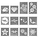BMC Cute All Things Shimmery and Girly Party Fun Temporary Fashionable Glitter Tattoo Body Art Design Stencils Kit