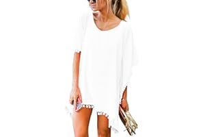 UMIPUBO Mujer Ropa de Baño Suelto Vestido de Playa Borla Verano Camisolas y Pareos Bikini Cover up