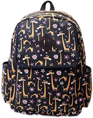 Yisidoo Cartoon Animal Pattern Giraffe Cute School Boys and Girls Bag Backpack School Bag