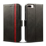 【PRAKTISCHES DESIGN】Rssviss iPhone 7 Plus Case Es gibt 3 Kartenfächer und 1 Geldbörse. Es kann Ihre Kreditkarte oder Geld bei sich tragen, ohne dass eine zusätzliche Geldbörse erforderlich ist. Sie haben weiterhin vollen Zugriff auf alle Anschlüsse und Funktionstasten (Z. B. Fingerabdruckscanner, Kameras, Kopfhörer)