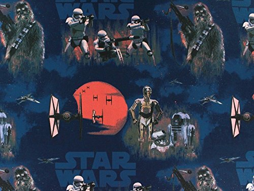 Baumwollstoff Star Wars blau/rot, Meterware / Top-Qualität / 100% Baumwolle