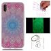 Produktbild Hülle Leuchtende iPhone X Silikon Etui Handy Hülle Weiche Transparente Luminous TPU Back Case Tasche Schale Leuchten In Der Nacht Für Apple iPhone X + Schlüsselanhänger (P) (15)