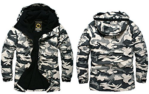 Southplay Chaqueta con Capucha de Camuflaje de Camuflaje a Prueba de Agua Impermeable de para Hombre (X-Large)