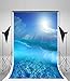 Produktbild vrupi Backdrop 5x7ft Vinyl Photography Underwater Coral Reefs Deep Blue Ocean Sunshine Blue Sky Background Wonderland Background Photo TV Shoot Studio Prop Sea Waves Children Adult Photo Portraits