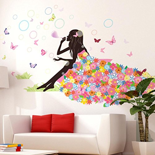 Oyedens Neu! Neu! Neu! Schmetterlings-Blumen-Fee-Aufkleber Schlafzimmer Wohnzimmer WäNde - 5