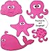 Produktbild Unbekannt 4 TLG. Set _ 3-D Effekt Figuren - Saugnapf / Wandsticker mit Noppen -  lustige Fische & Seestern - ROSA / PINK  - Sauger & Anti Rutsch Pad - für Fliesen, Ba..