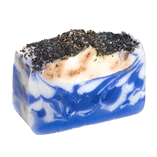 Pastilla de jabón de lavanda francesa con albahaca (4Oz)- Orgánico y artesanal con aceites esenciales. Jabón corporal y facial hidratante. Con manteca de karité, aceite de coco y glicerina natural.