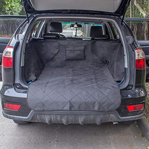 Preisvergleich Produktbild Soulcker Kofferraumwanne Kofferraumwanne Hund Wasserdicht Schutzdecke Rücksitzschutz für mit Seitenschutz Rutschfest verschleißfest, schwarz