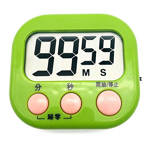 HZF-Kitchen timer strap multifunctional large screen positive reminder,green,Timer Alarm Clock