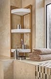 BAMBOO 3 TIER BATHROOM FREE STANDING SHOWER CORNER CADDY TIDY ORGANISER SHELVES (Kitchen &amp; Home)