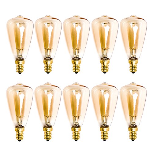 Homestia ambra Color ST48 110 V, 40W, E27, lampadina a incandescenza, stile Vintage, lampadina in vetro, colore: trasparente (confezione da 1), Vetro, 10 pack 40.00 wattsW 220.00 voltsV