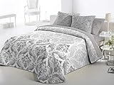 colchas bouti 150 Cama de 150 (250x270) Antilo Colcha Bouti Cubrecama Reversible Landry + Funda/s de cojín (Gris, Cama 150 cm)