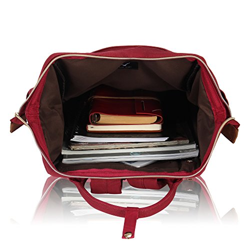 Veevan Damen Herren Retro Canvas Schule Rucksack 15,6 Laptop - 4