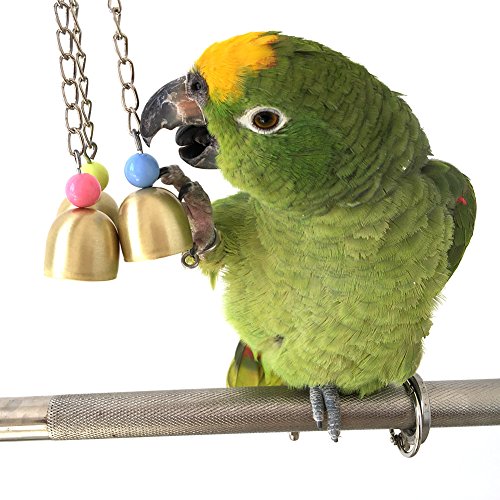 Sotoboo Bells Chain Boredom Breakers Bird Chew Toy for Parrot Macaw African Grey Budgie Parakeet Cockatiels Conure Lovebird Cockatoo Cage Toy