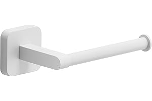 GEDY | Porta Carta Igienica Tonga, Porta Rotolo in Acciaio Inox e Cromall, Fissabile con Viti Incluse o Biadesivo, Bianco Matt, 14,3x6,9x4,7cm