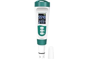 YEECKA "Misuratore PH 5 in 1 Phmetro per Alimenti,Dispositivo di misurazione ad Alta precisione e Display LCD per Acqua Potabile/Piscina/Acquario/Piscina "