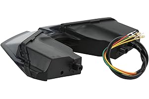 Srum Fanale Posteriore a LED per Moto,Fanale Posteriore a LED per Moto,Indicatore di Direzione del Freno,Lente in PMMA Fumé Fanale Posteriore a LED per Moto,Compatibile HYPERMOTARD 821 939 950 SP D
