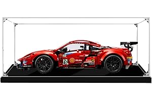ZHLY Vitrine pour Lego 42125 Technic Ferrari 488 GTE « AF Corse #51 » - En acrylique - Pour Lego 42125 (modèle de construction non inclus) (2 mm)