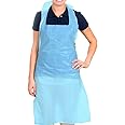 Show Me Premium Disposable Aprons for Women & Men (Blue, 200 Pack), 700mm x 1170mm Polyethylene Aprons for Adults, 16 Microns Flat Packed Bulk Aprons (NHS Size and spec)