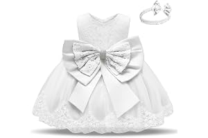 Baby dopklänning spetsklänning rosett prinsessa baby flicka festklänning med huvudbonader småbarn flicka formella bröllop föd
