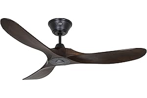 CasaFan Deckenventilator 312217 ECO Genuino 122 Massivholz Walnuss/Schwarz Matt Lackiert