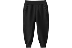 aromm Ragazzi Pantaloni Sportivi Cotone Vita Elastica Casual Abbigliamento da Gioco Bambini Jogger con Tasche