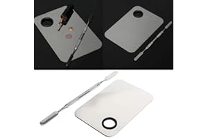 ARZER Make-up Artist,Palette per Miscelazione del Trucco, in Acciaio INOX, con Spatola per Mescolare Fondotinta, Argento TOY-STORE (Pocket)