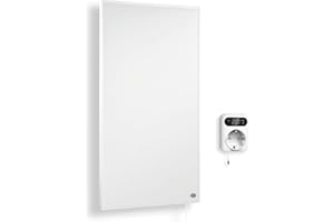 Könighaus Infrarotheizung - 1200 Watt mit TÜV SÜD + 5 Jahre Herstellergarantie ✓ Doppelter Überhitzungsschutz ✓ Für Wandmontage ✓ inkl. Smart LED Thermostat und App
