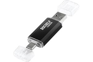 DOCOELF Tipo C Memoria USB 128gb, OTG Pen Drive 128gb 2 en 1 USB C Flash Drive 128 GB para Smartphones Android, Windows, PC, Tabletas y Otras Dispositivos USB o Type C (Negro)