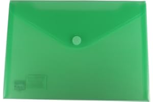 EXXO by HFP Porte-documents avec fermeture Velcro A5 transversale, lot de 10, en plastique PP, 250 x 180 mm 250 x 180 mm vert transparent