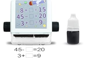 OneNine Roller Tampon éducatif numérique 2 en 1 Additions et soustractions, tampon à rouleau réutilisable, jouet éducatif en mathématiques, Questions de math Practice Within 100