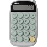 JUNNO Kompakt Hesap Makinesi, LCD Ekran, Mint Yeşili Tuşlar, 14.8 x 9.2 cm