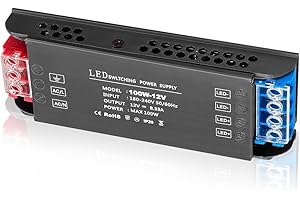 HOVCEH LED Trafo 12V 100W, LED Treiber 12V 100W, Konstantspannung Netzteil 12V, LED Trafo LED Transformator 230V Auf 12 Volt Gleichstrom, DC 12V LED Netzteil Trafo Schaltnetzteil