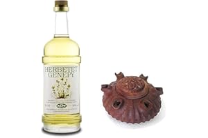 NOSTRE MONTAGNE PRODOTTI TIPICI VALLE D'AOSTA Genepy Herbetet Alpe 70cl - Grado alcolico 38% vol + Coppa dell'amicizia a 6 becchi in mogano diam. 18 cm