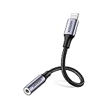 UGREEN Lightning to 3.5mm Headphone Jack Adapter MFi TRRS Female Aux Earphone Audio Mic Cable Compatible with iPhone 13 Pro M