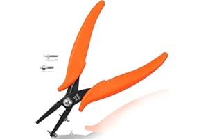 LEONTOOL Pince perforatrice en métal de 15.2 cm, petite pince à trou rond, outil de bijoux avec poignées en PVC pour travaux manuels, bricolage