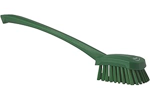 Vikan 41862 Hand-Held Hand Brush, Polypropylene, Polyester Bristle, 15-3/4", Green