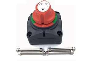 IRYNA NSTART Interruttore di isolamento della batteria 1-2-Both-Off Interruttore di sconnessione della batteria per auto marine, barca, camper, ATV UTV, 12V 24V 48V interruttore della batteria a 4 posizioni