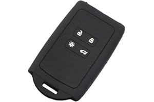 Happyit Silicone Car Key Case Cover for Renault 2016 – 2021 Kadjar 4 Buttons Remote Control Skin Protector Accessories (Black)