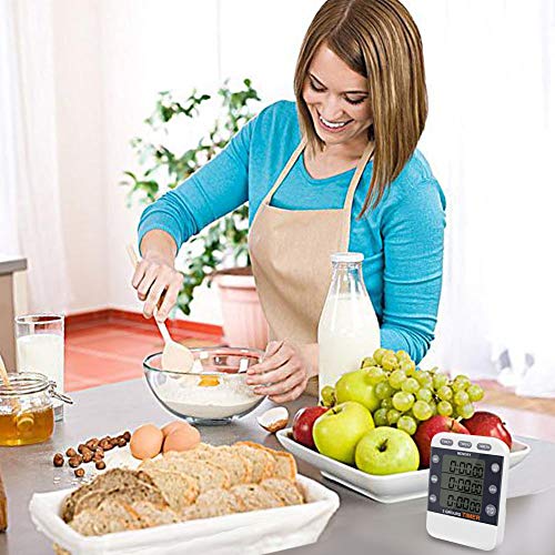 CEEBON Digital-Timer bis 100 Stunden, 3-in-1-Funktion mit Timer, Stoppuhr und Uhrzeit, großes LCD-Display, lauter Alarm und Magnethalterung - 7