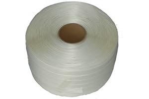 KALEMBAL Feuillard 19mm x 500m - Ultra résistant - Polyester Textile Tressé - Blanc