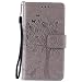 Produktbild LG K5 Hülle, LG K5 X220 Hülle, Lifeturt [ Grau ] Bookstyle Handyhülle Flip Case [Premium PU Leder] Ledertasche Brieftasche Schutz Handytasche mit Standfunktion und Kredit Kartenfächer Schutzhülle Etui für LG K5 X220 / Q6 Smartphone